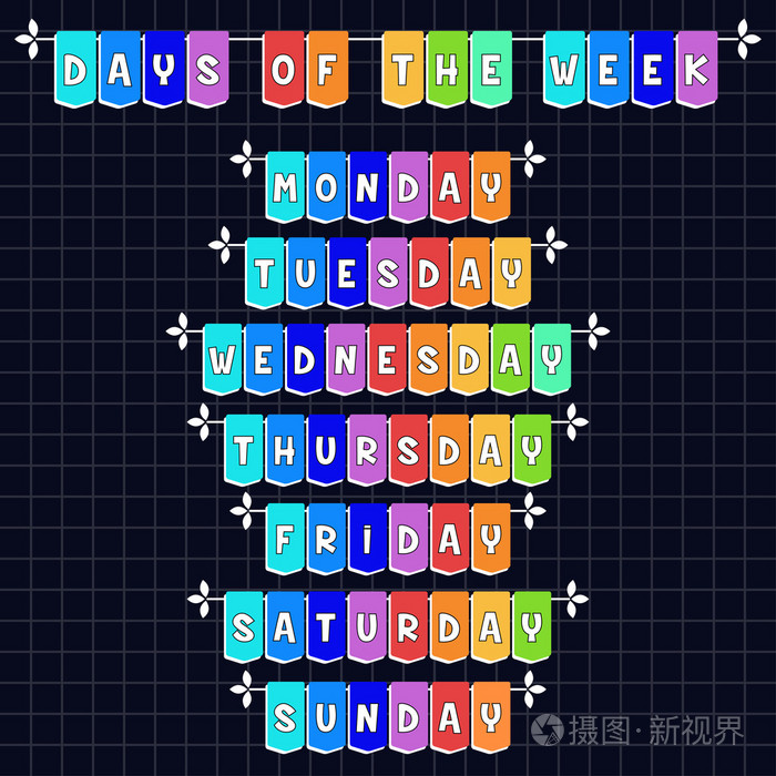 一周卡通模板的天