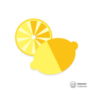 柠檬和切开的柠檬一半图片