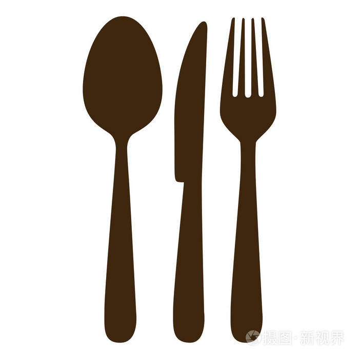 棕色餐具工具图标