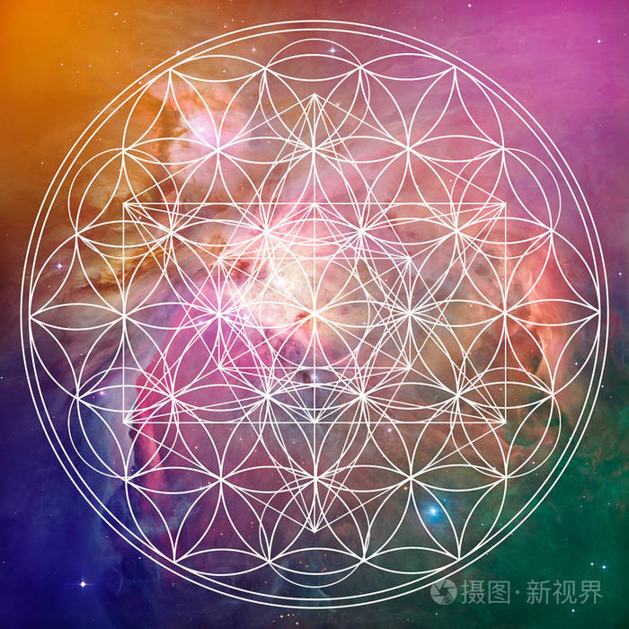 生命之花与宇宙背景下的神圣几何学