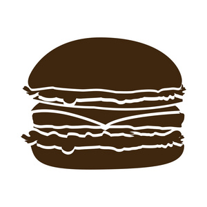 棕色的汉堡包快餐图标