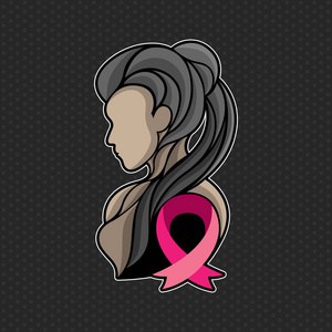 乳房癌矢量标志图标设计