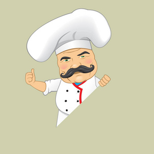 矢量厨师厨师服务食品现实卡通人物设计分离矢量插画