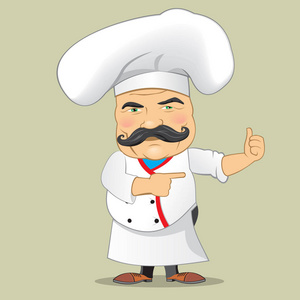 矢量厨师厨师服务食品现实卡通人物设计分离矢量插画