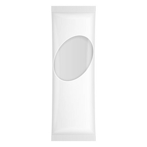 白色的空白塑料袋,口袋.透明.孤立在白色背景上的插图.