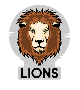 彩色狮子标志设计。矢量插图