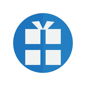矢量礼物盒图标。蓝色的图标