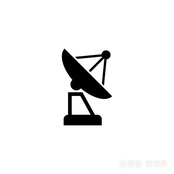 卫星天线平面矢量图标