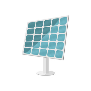 在白色背景下隔离的平面样式的太阳能电池板图标。矢量插图