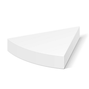 白色纸板三角盒包装食品 礼物或其他产品。孤立在白色背景上的插图。模拟了模板准备好您的设计。产品包装矢量 Eps10