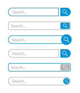 搜索栏集。矢量