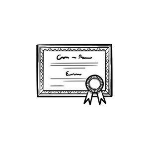 毕业证书手绘素描图标照片