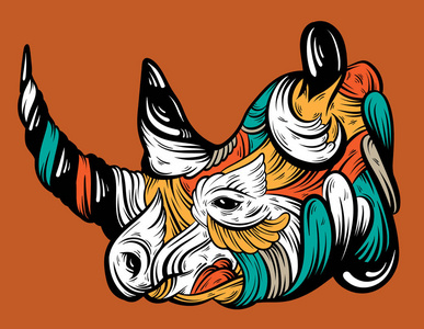 犀牛涂鸦图片-犀牛涂鸦素材-犀牛涂鸦插画-摄图新视界
