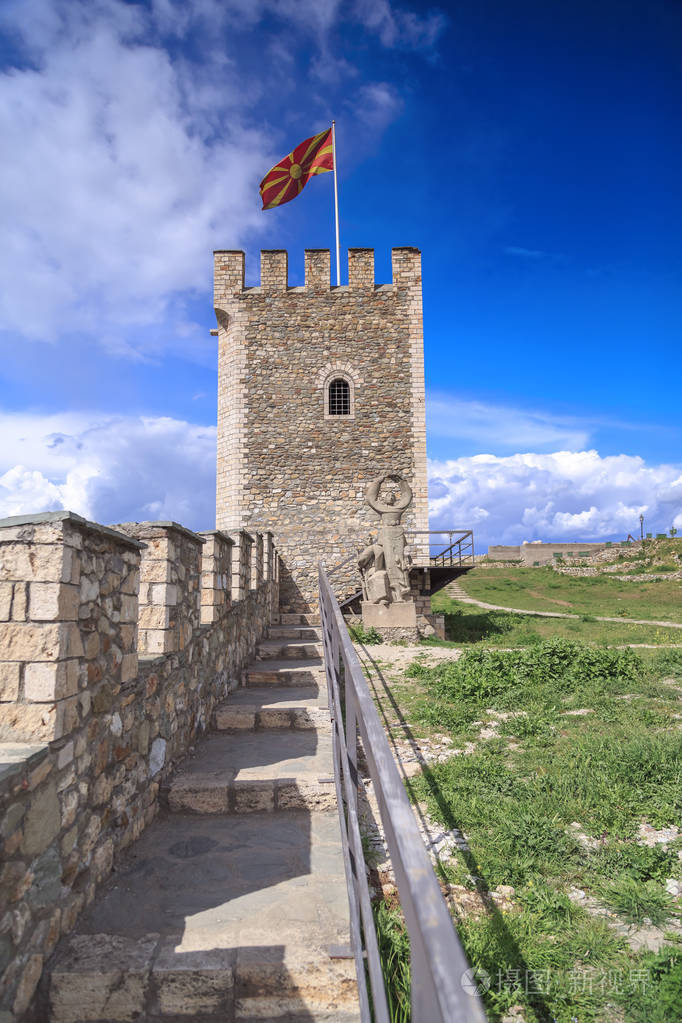 羽衣甘蓝堡垒俯瞰斯科普里的中世纪奥斯曼帝国要塞