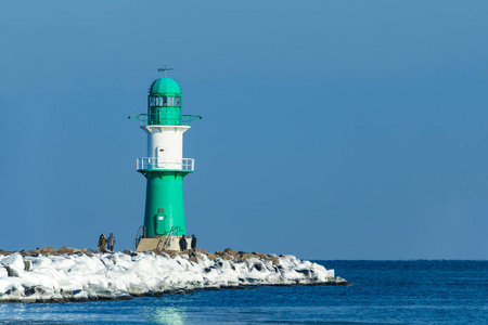 鼹鼠在冬天时间在 Warnemuende, 德国