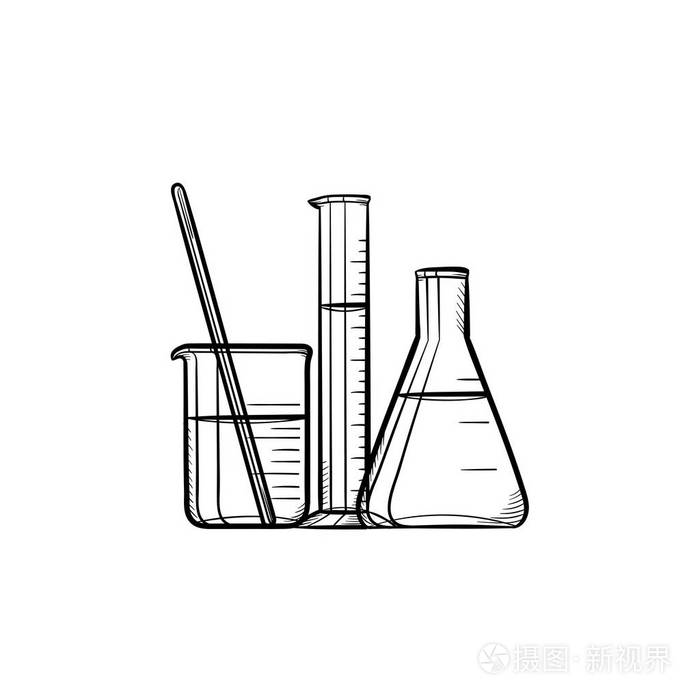 实验室设备手绘素描图标