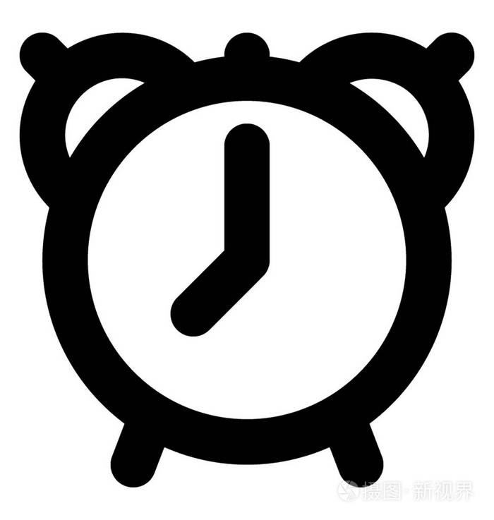 闹钟矢量图示加粗线图标