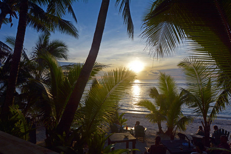 日落风景拉罗通加库克群岛图片
