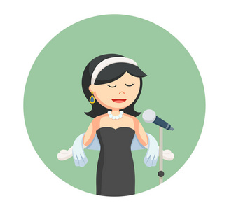 圆圈背景的歌剧歌手女人照片