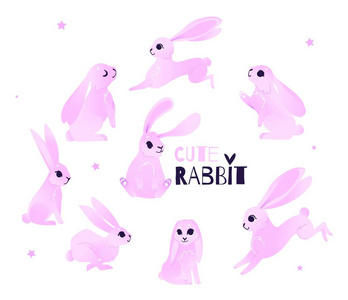 矢量卡通粉红兔, 野兔收藏