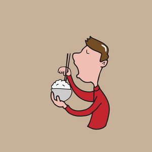 筷子吃饭图片-筷子吃饭素材-筷子吃饭插画-摄图新视界