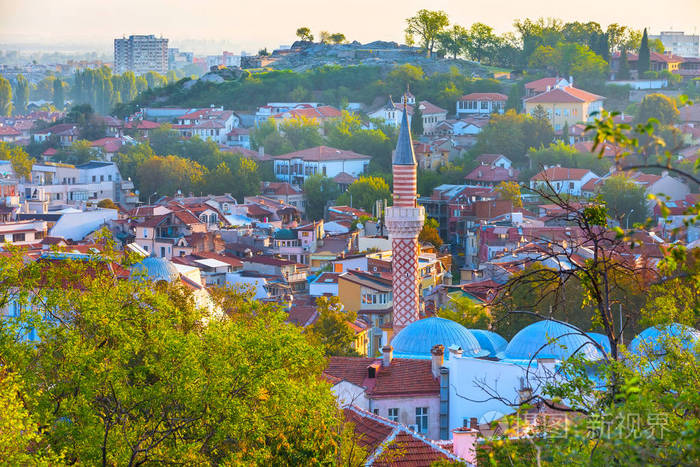 保加利亚普罗夫迪夫市的全景