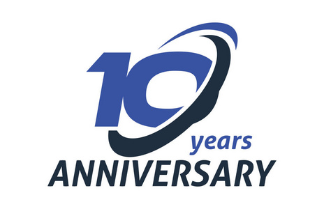 banner上线10周年旋风椭圆设计矢量徽标模板照片