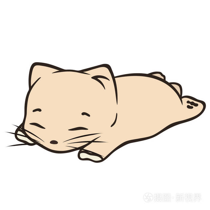 舒适的小猫躺在胃矢量插图 小猫睡觉 卡通小猫睡着了 可爱的睡眠卡通猫 为孩子们的作品穿着自定义的颜色 白色背景下的 舒适的小猫躺在胃矢量插图 小猫睡觉 卡通小猫睡着了 可爱的睡眠卡通猫 为孩子们的作品穿着自定义的颜色 白色背景下的