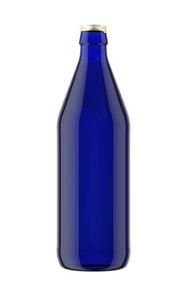 蓝色玻璃瓶与苹果酒图片