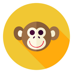 矢量平面设计猴子的小圆圈图标图片