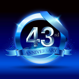 43年蓝色周年纪念装饰背景