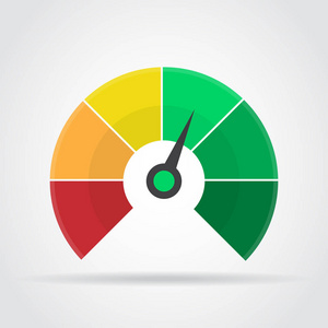 车速表图标。丰富多彩的信息图表的仪表元素与阴影