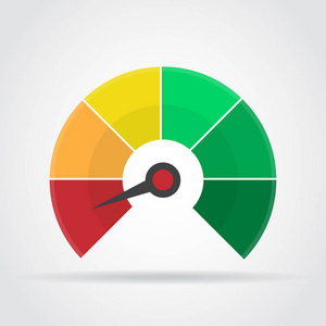 车速表图标。丰富多彩的信息图表的仪表元素与阴影