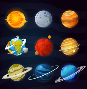 太空行星, 小行星, 月球, 梦幻般的宇宙插图照片