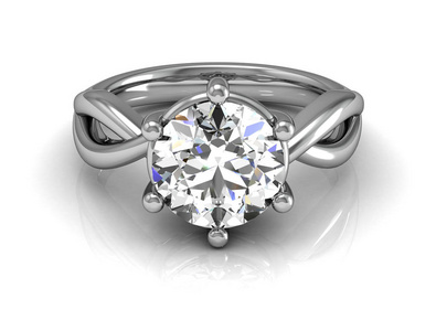 白色背景上的珠宝戒指高分辨率3D图像