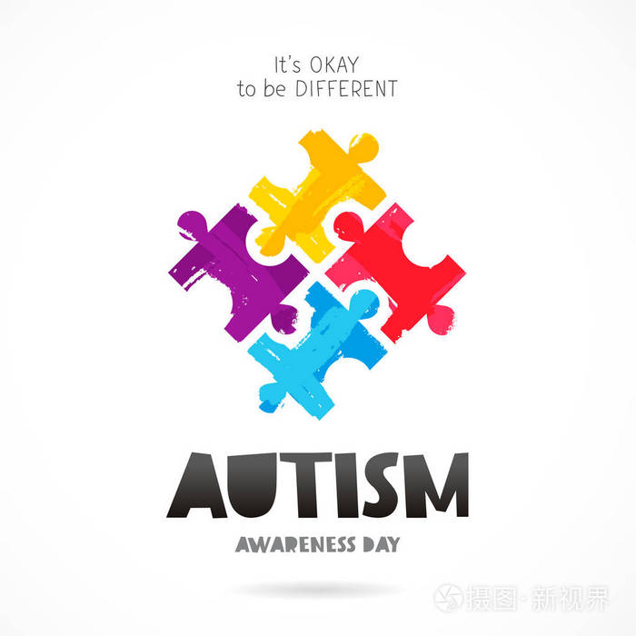 自闭症意识日多彩多姿的拼图