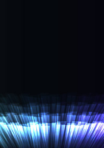 暗背景下的辉光条纹重叠, 蓝色墙条层背景, 技术模板, 矢量插图
