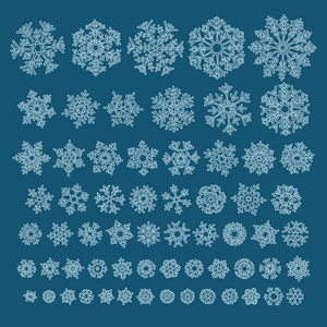 不同的手绘雪花片照片