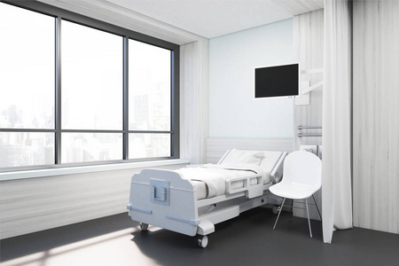 大窗户的病房里,白墙照片