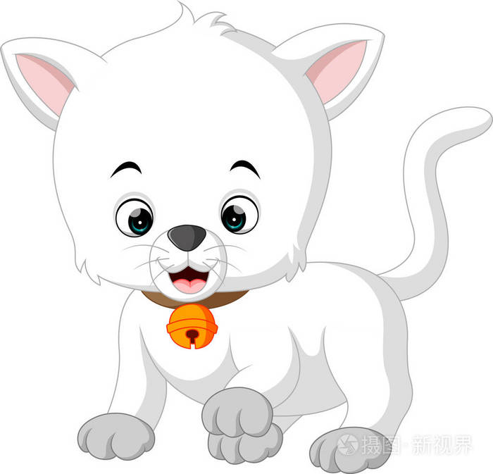 白色的猫卡通