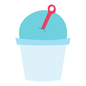 冰激淋蓝莓卡通甜点矢量图食品甜冷孤立的图标小吃锥美味水果冷冻糖果拿掉容器