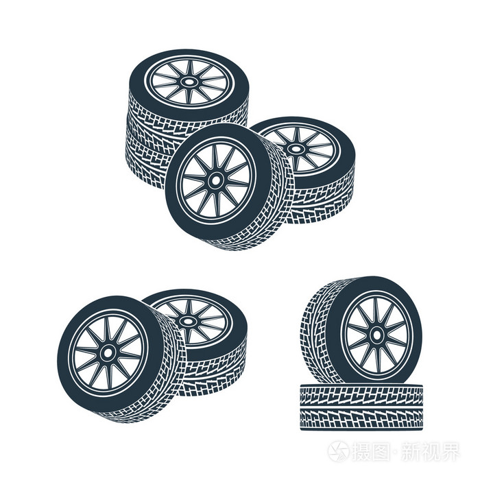 橡胶轮轮胎轮辋开车