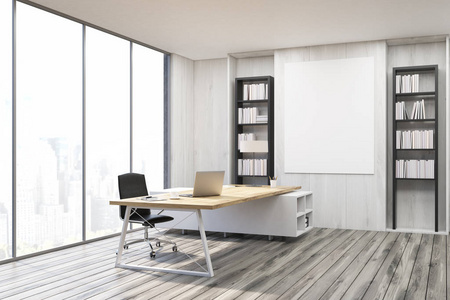 灰色的墙壁与首席执行官办公室一角照片