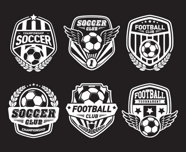 一套足球足球波峰和 logo 标志设计