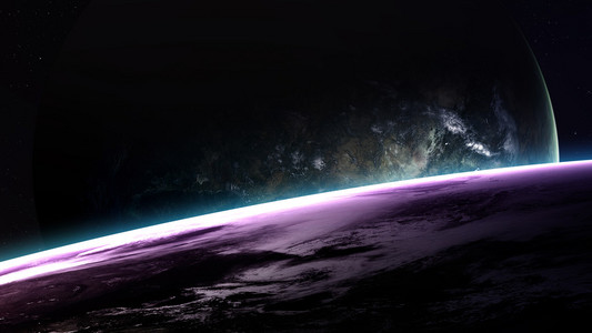 美丽神奇的行星的空间。这幅图像由美国国家航空航天局提供的元素