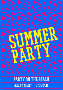 夏季聚会海报设计布局霓虹色图片