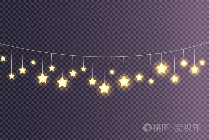 由闪亮的大闪闪发光的星星做成的花环