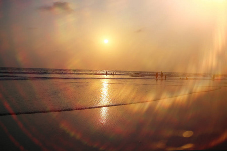 沙滩日落时