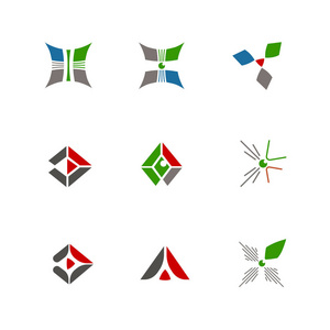 九个几何概念的公司标识图片