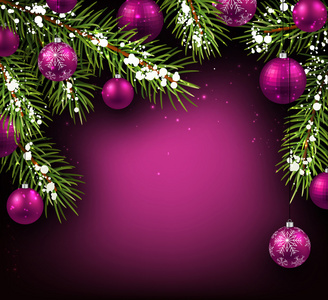 圣诞枞树枝和球